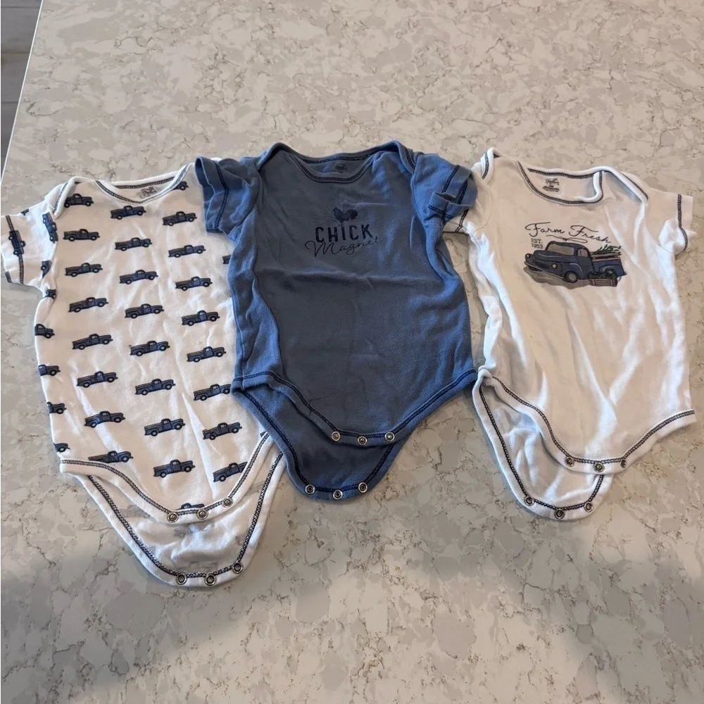 18Mos by Blue and White Kids One Piece Set of 3